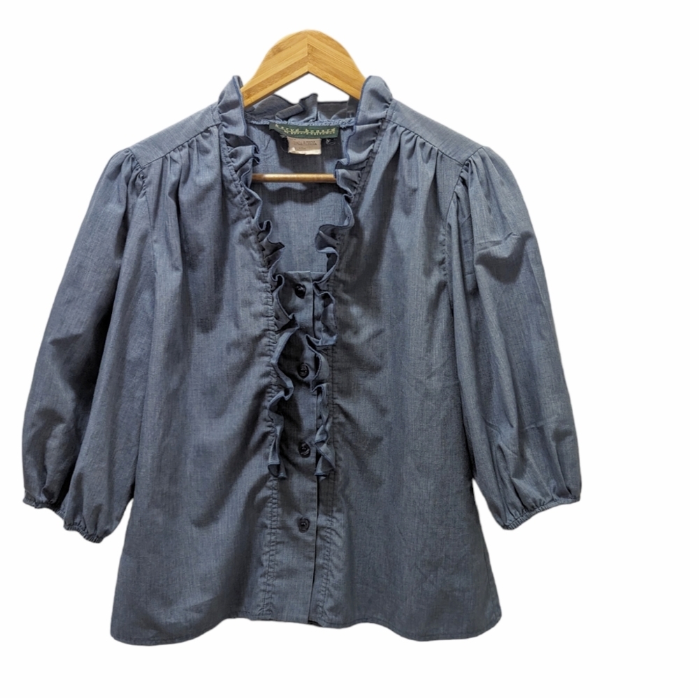 Harve Benard Ruffle Blouse Size Medium